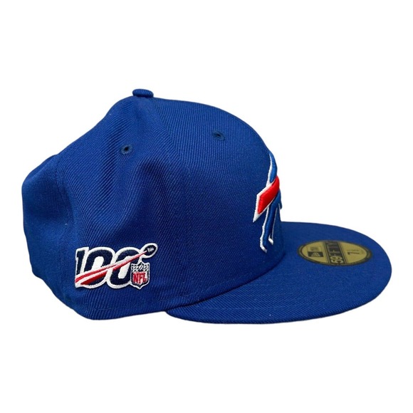 New Era 59FIFTY Buffalo‎ Bills 100th Anniversary Logo Patch Hat Men's Sz 7 1/2 - Picture 6 of 7